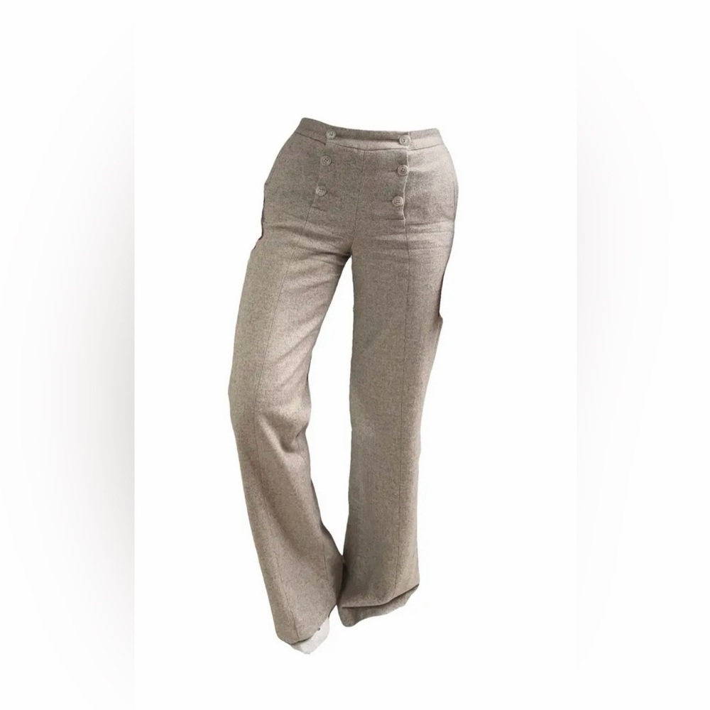 Sezane Double Button Front Trouser in Wool